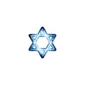 Star of David. Shield of DavidÃÂ orÃÂ Magen David. Hexagram, the compound of twoÃÂ equilateral triangles. Jewish symbol. Blue Royalty Free Stock Photo